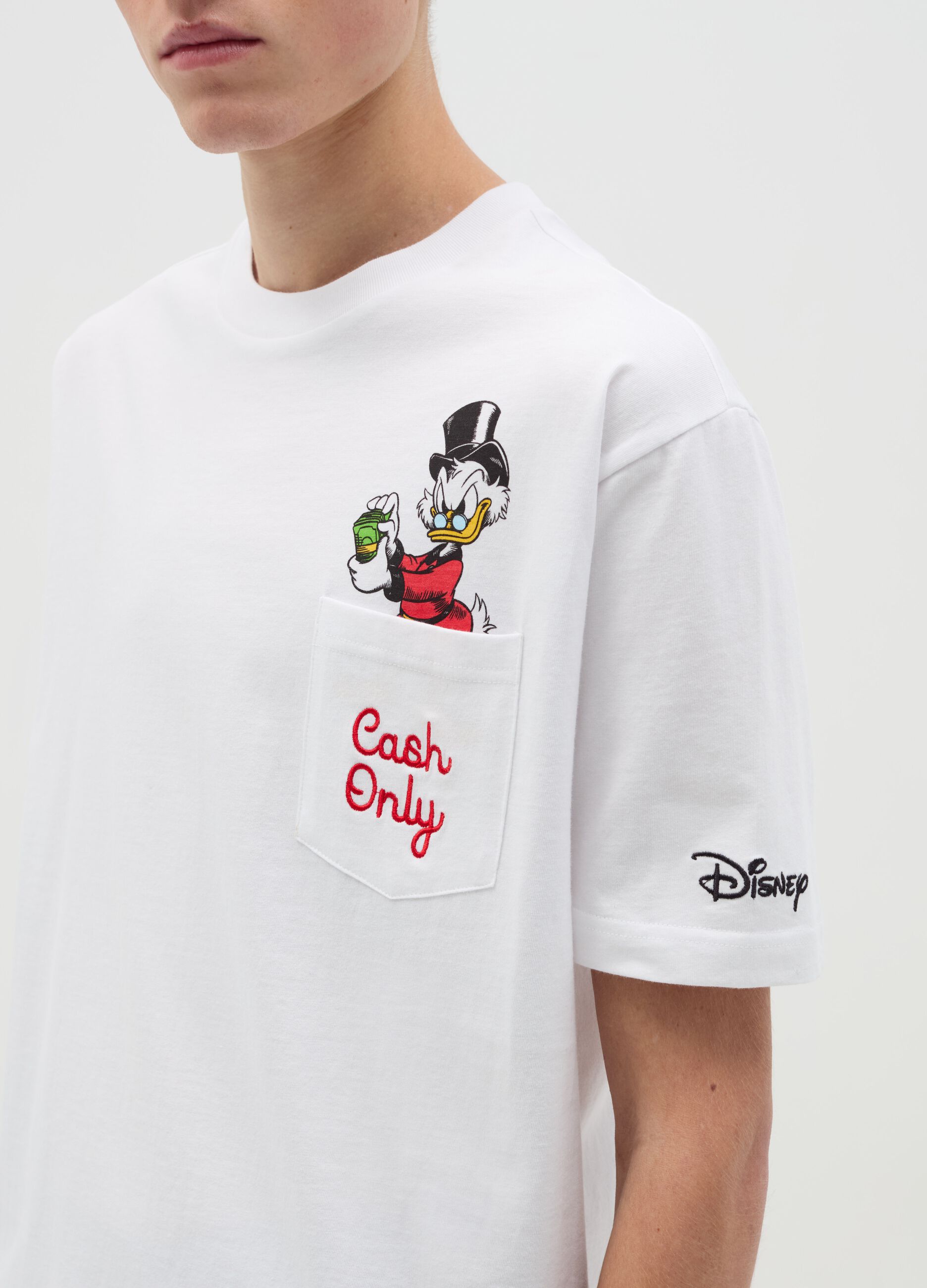 T-shirt in cotone con stampa Paperon de' Paperoni