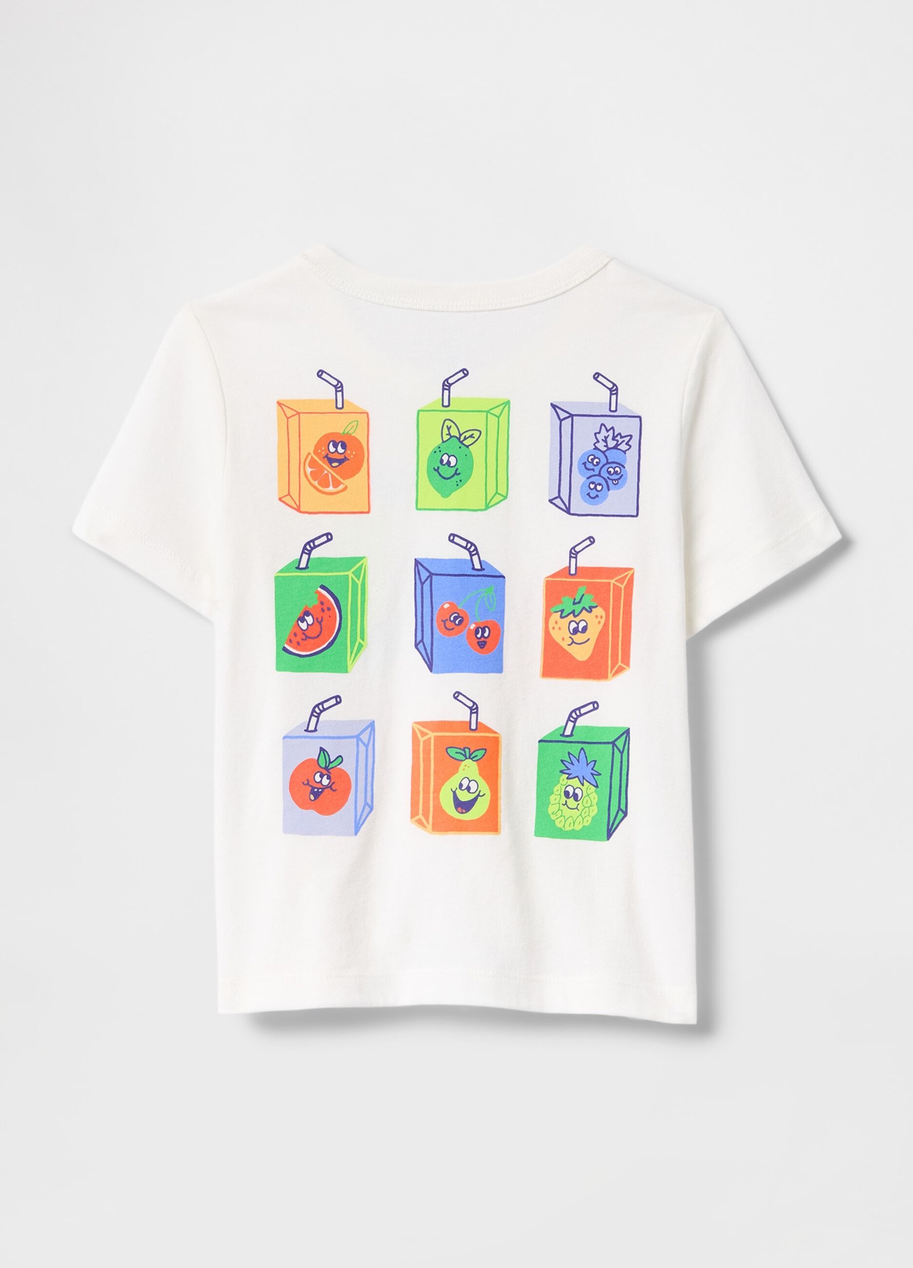 White T-shirt with fruit juice graphic