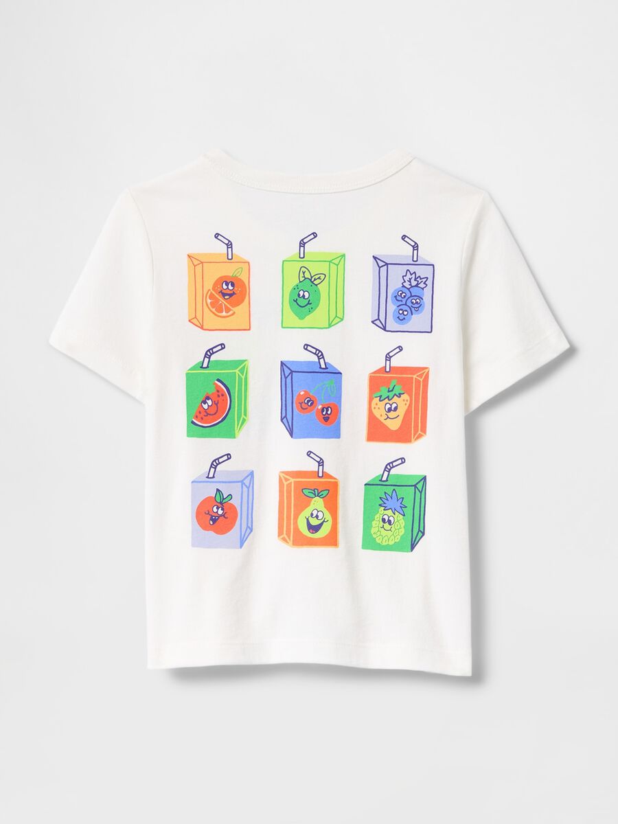 White T-shirt with fruit juice graphic_1