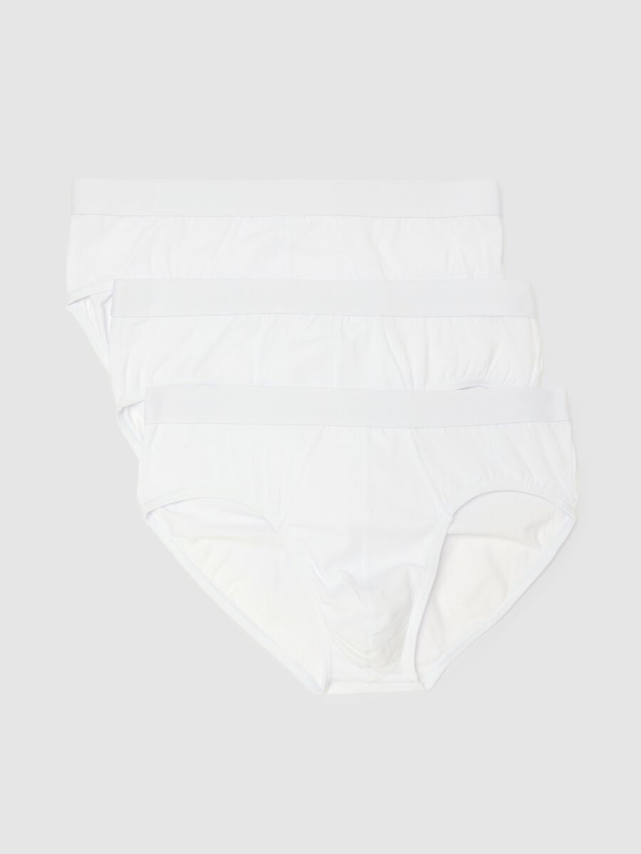 Regular fit white cotton briefs_4