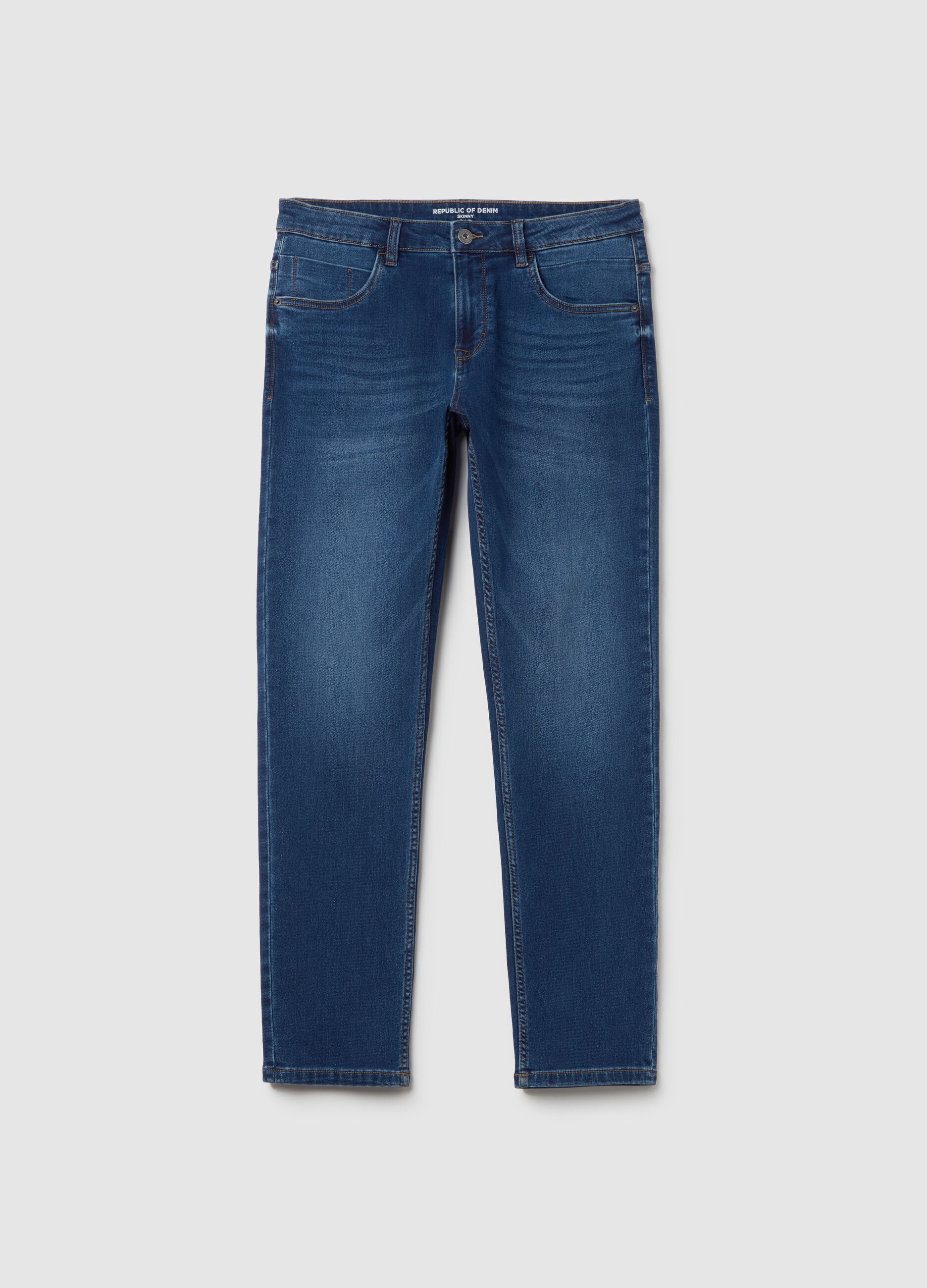 Skinny-fit jeans with fading