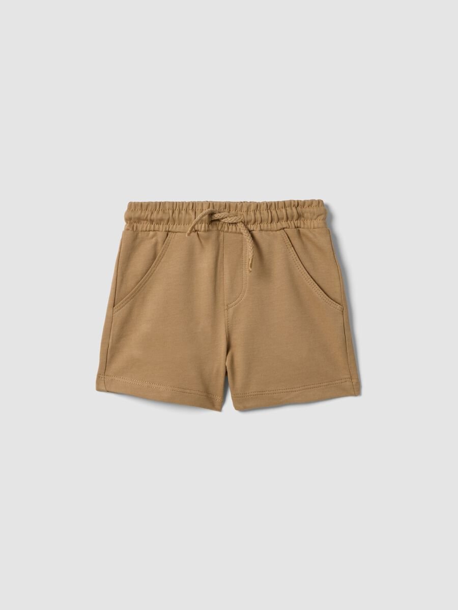 Beige pure cotton shorts_0