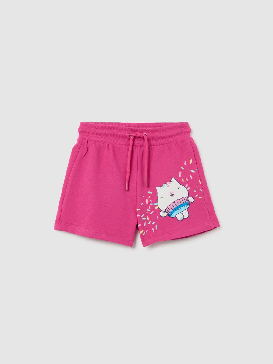 Girls' pink pure cotton shorts with regular fit_0