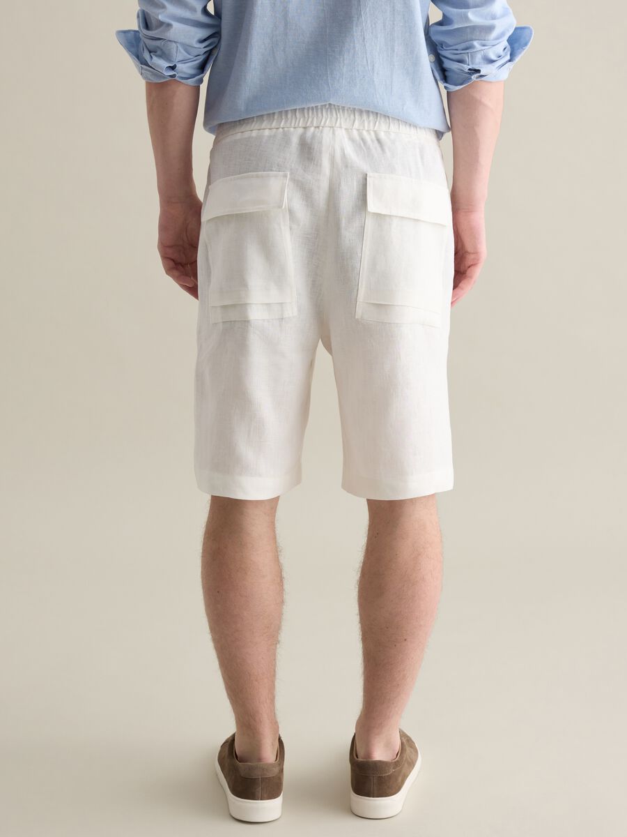 Linen Bermuda shorts with internal drawstring_3