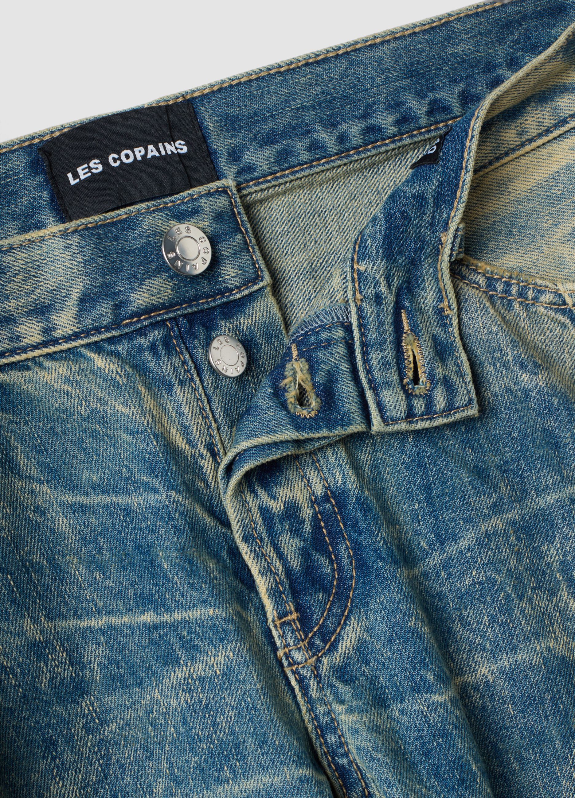 Light blue pure cotton loose-fit jeans