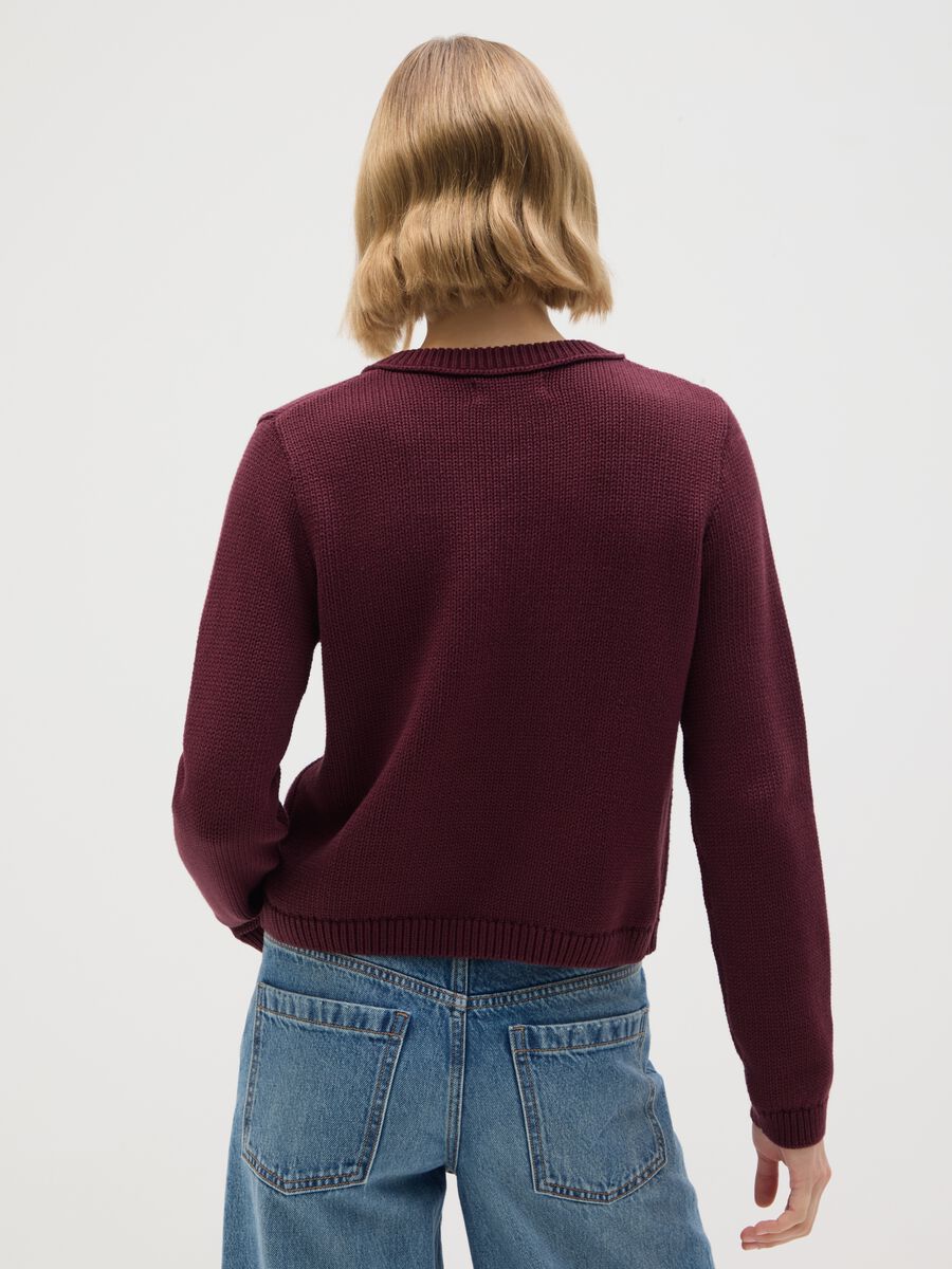 Cardigan in puro cotone viola regular fit_2