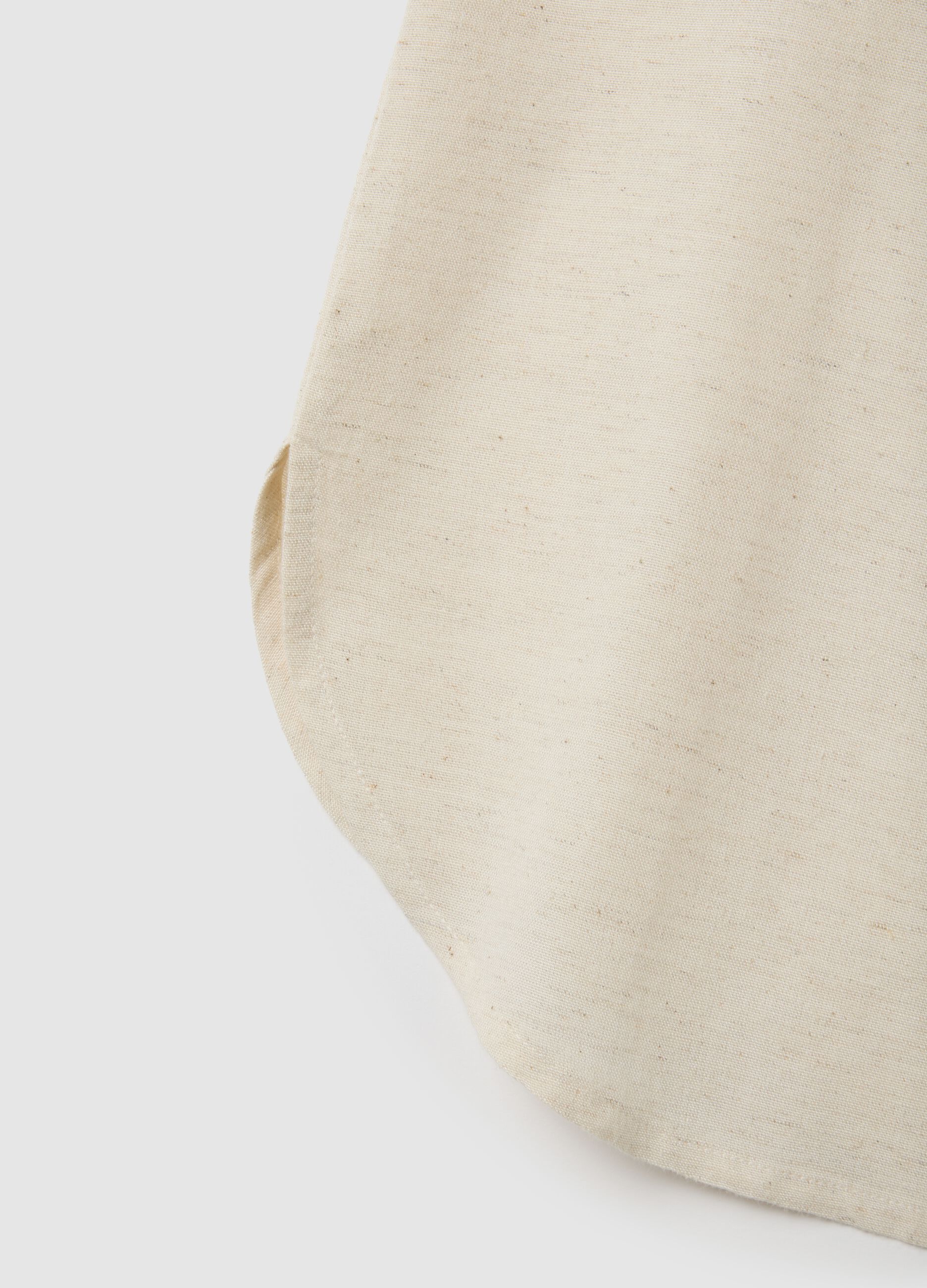 Women's beige cotton blend regular fit tank top
