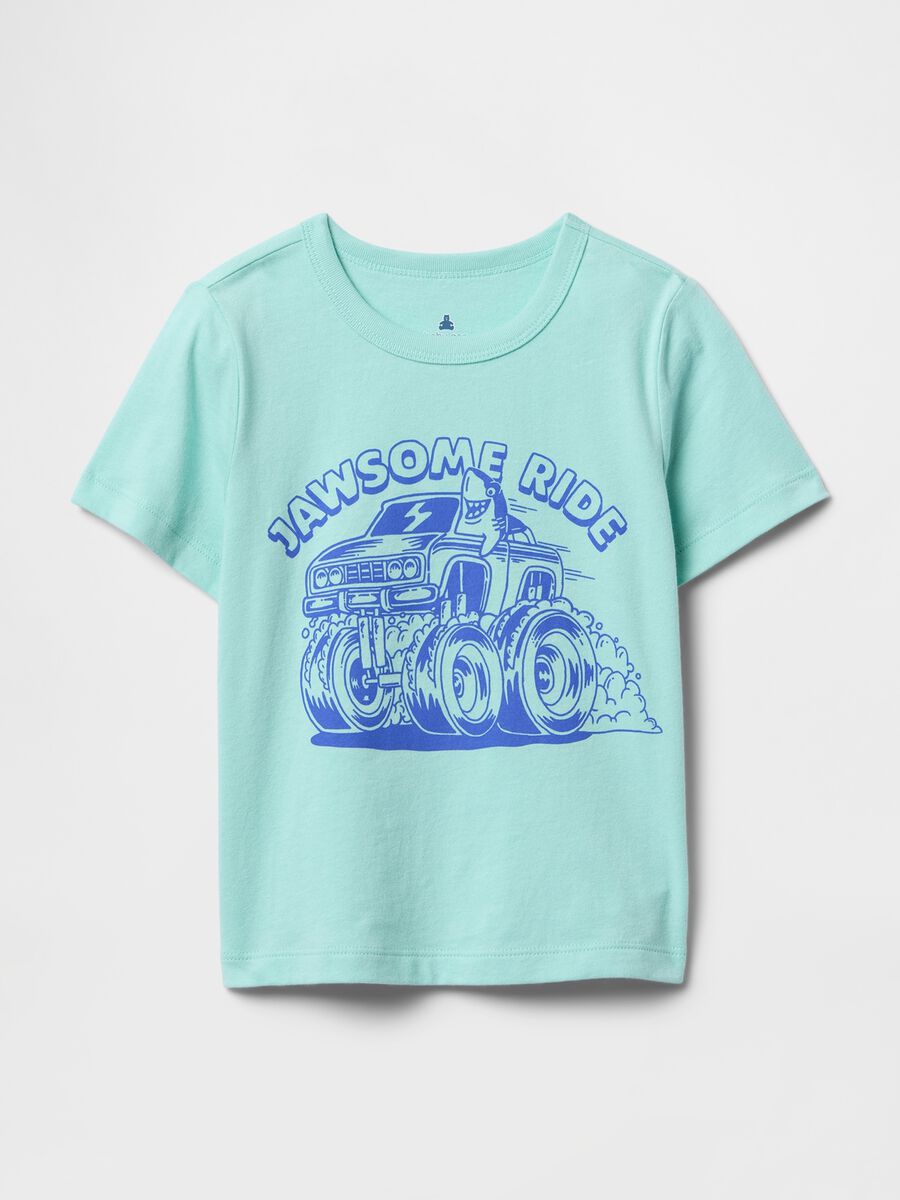 Green T-shirt with graphic print_0