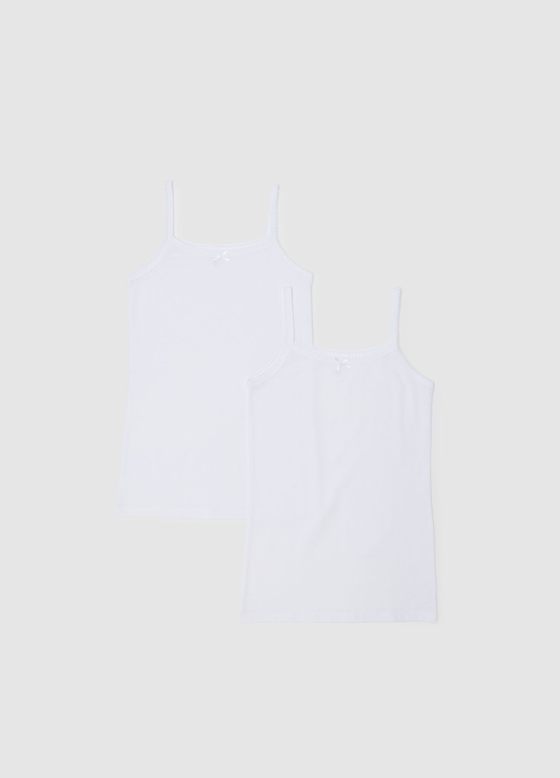 Canotte da bambina in puro cotone bianche regular fit