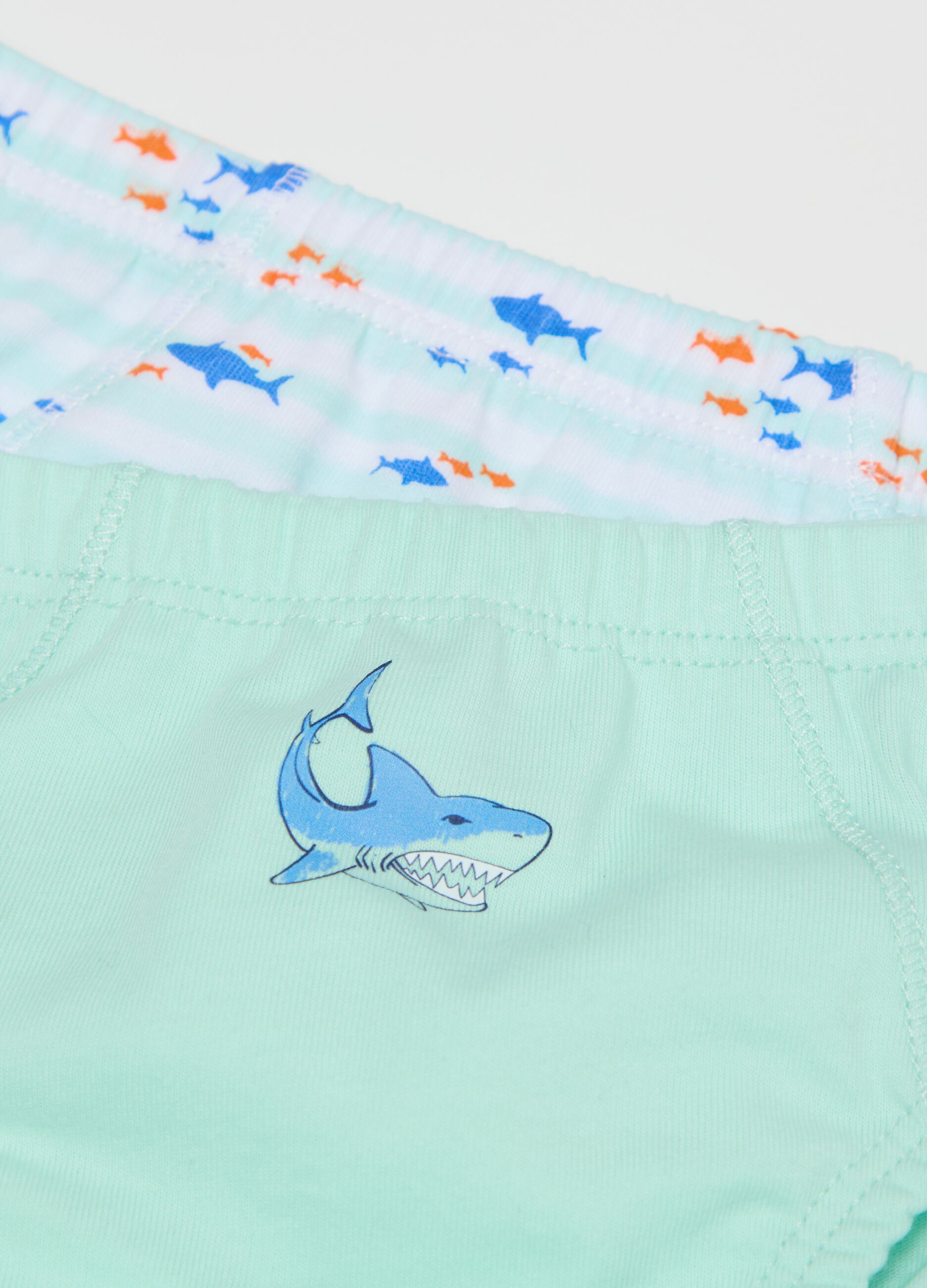 Multipack cinque slip in cotone con stampa 
