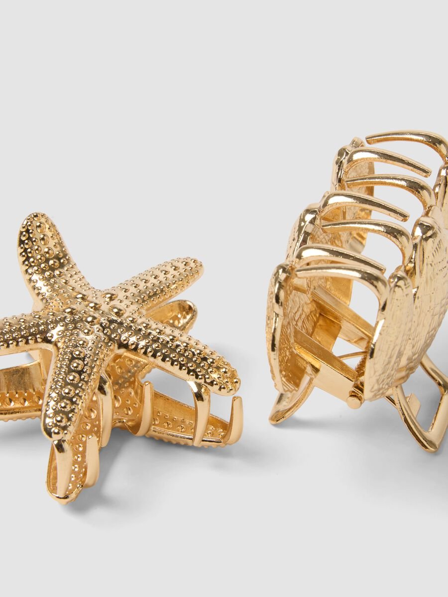 Bipack mollette dorate a forma di conchiglia e stella marina_2