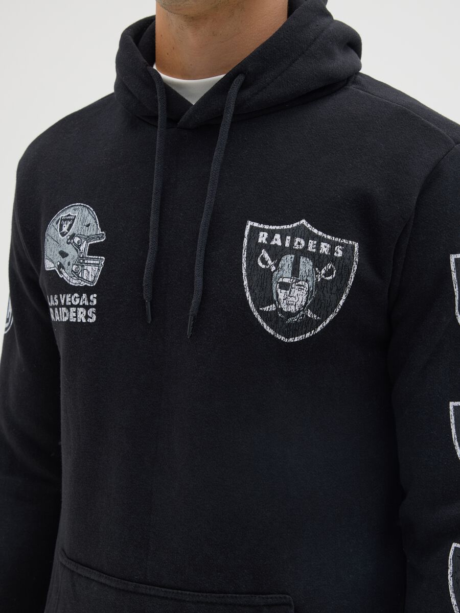 Black cotton blend sweatshirt with NFL logo embroidery_3