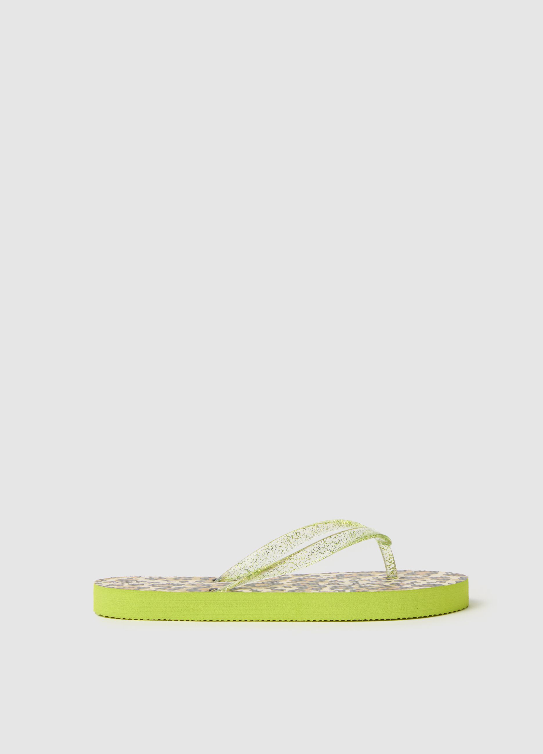 Infradito da ragazze multicolor con suola verde