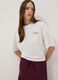 T-shirt bianca in puro cotone con ricamo boxy fit_0