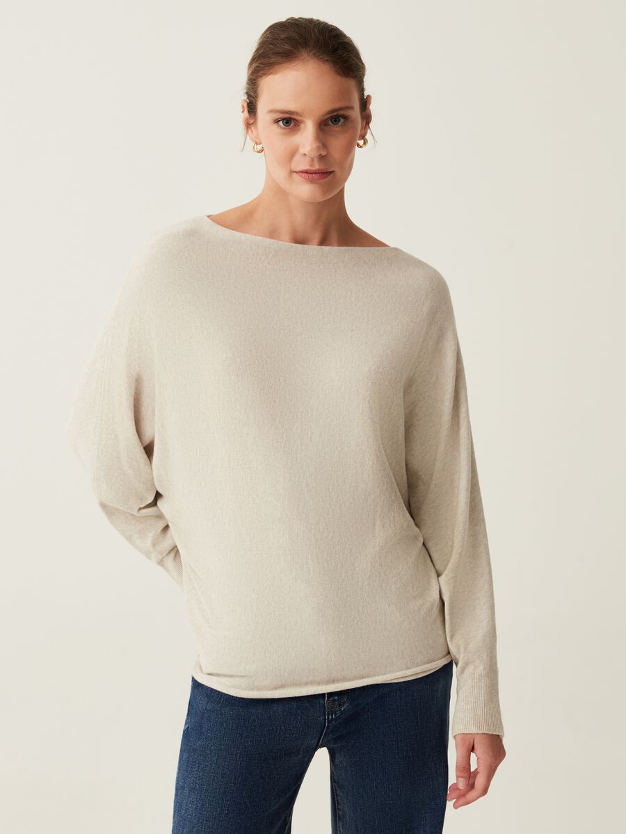 Maglia oversize con scollo a barca_0