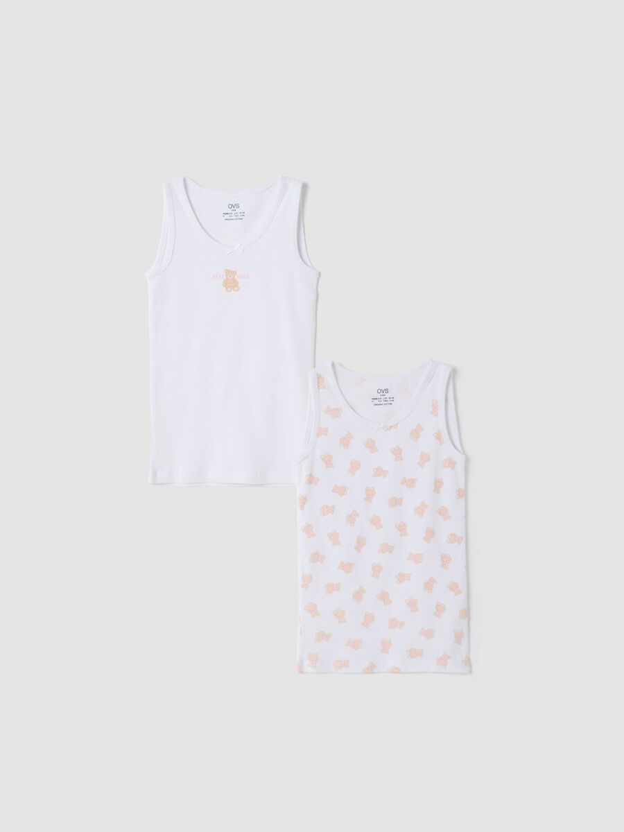 2-pack vests in white, light pink and light beige pure organic cotton, crew neck_0