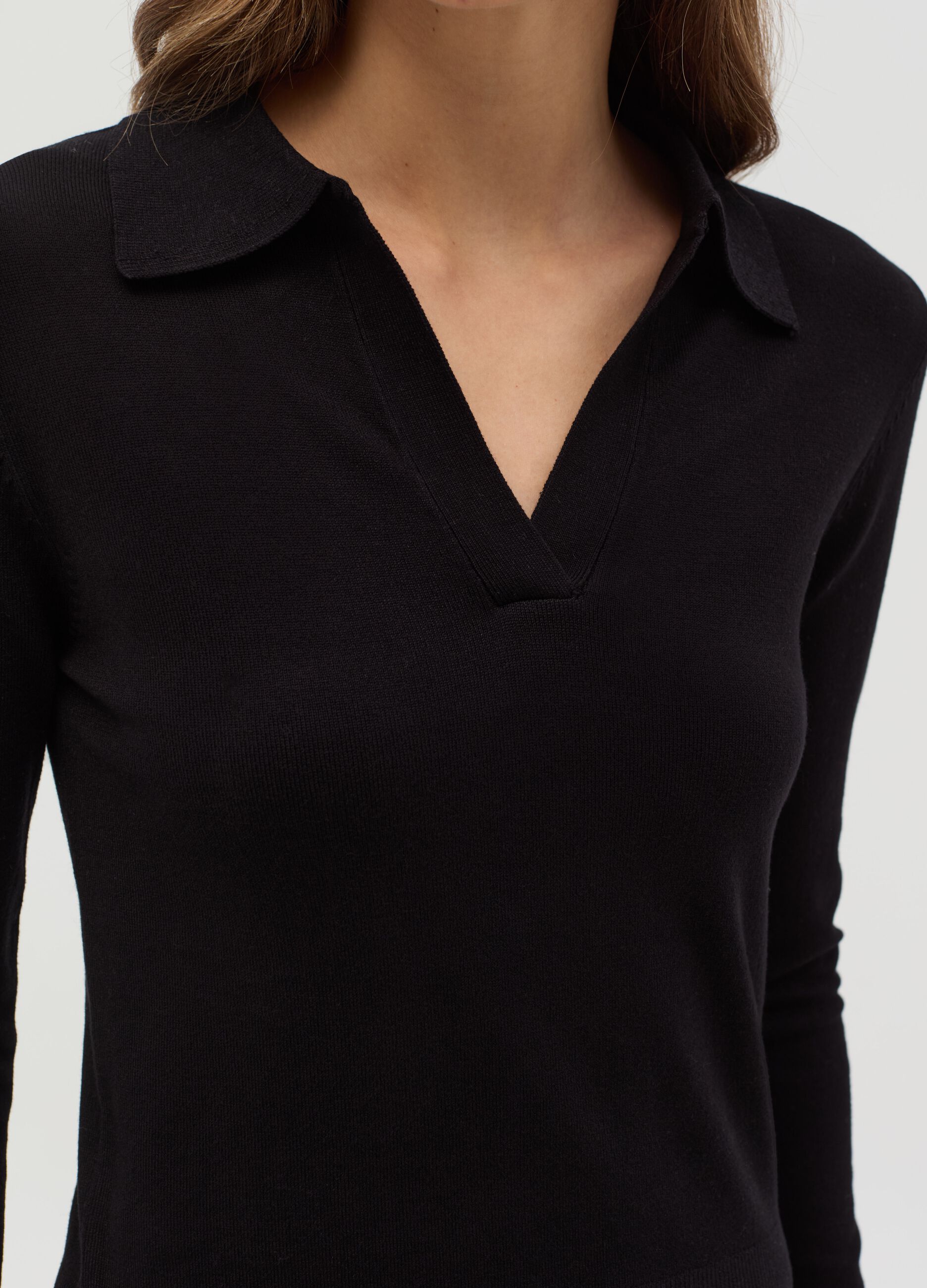 Top with polo neck