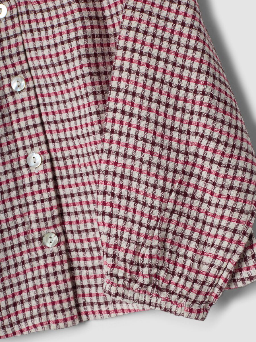 Camicia ecr&ugrave;, rosso bordeaux e rosa scuro in misto viscosa e cotone_3