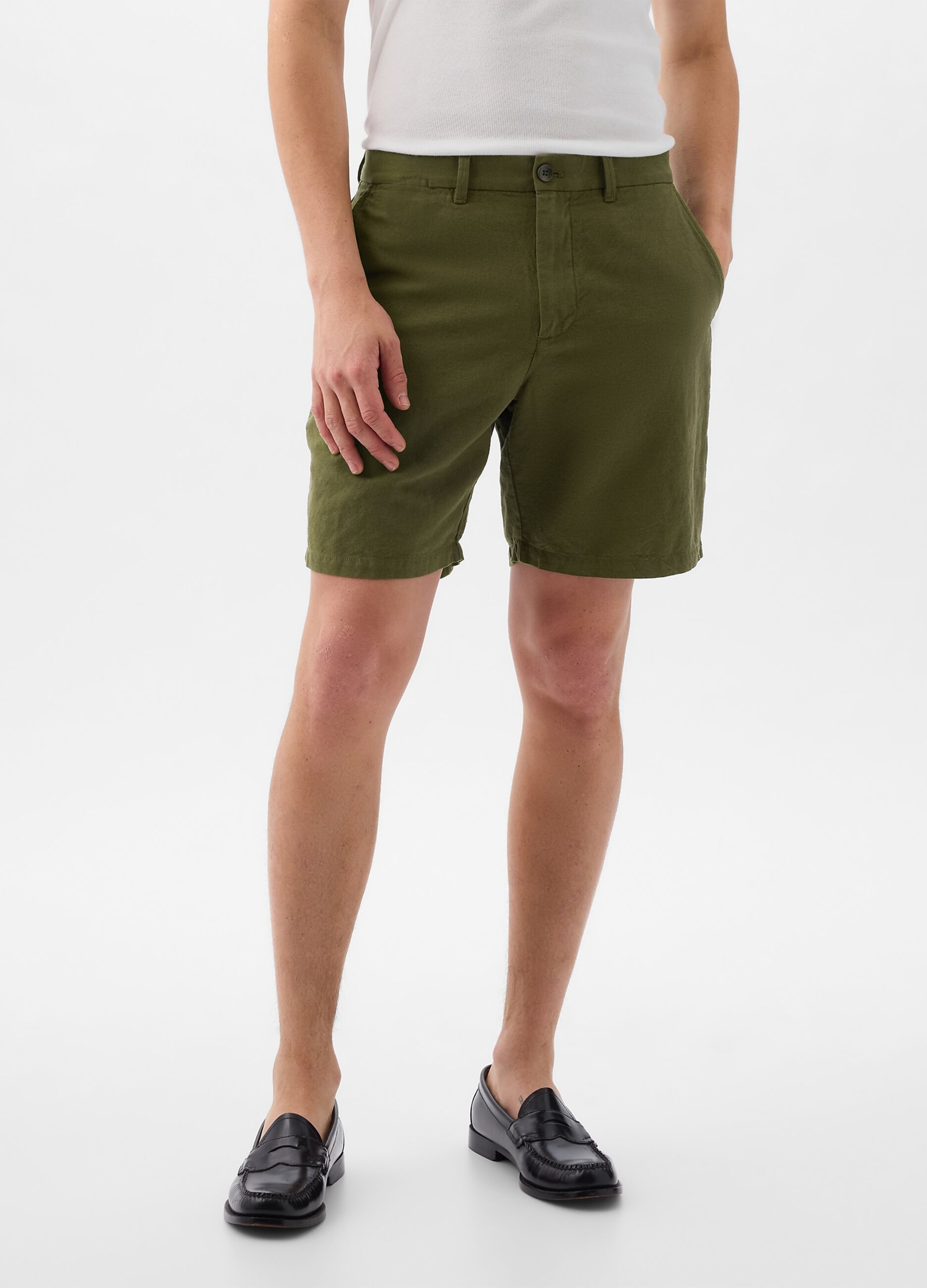 Bermuda relaxed fit in lino e cotone