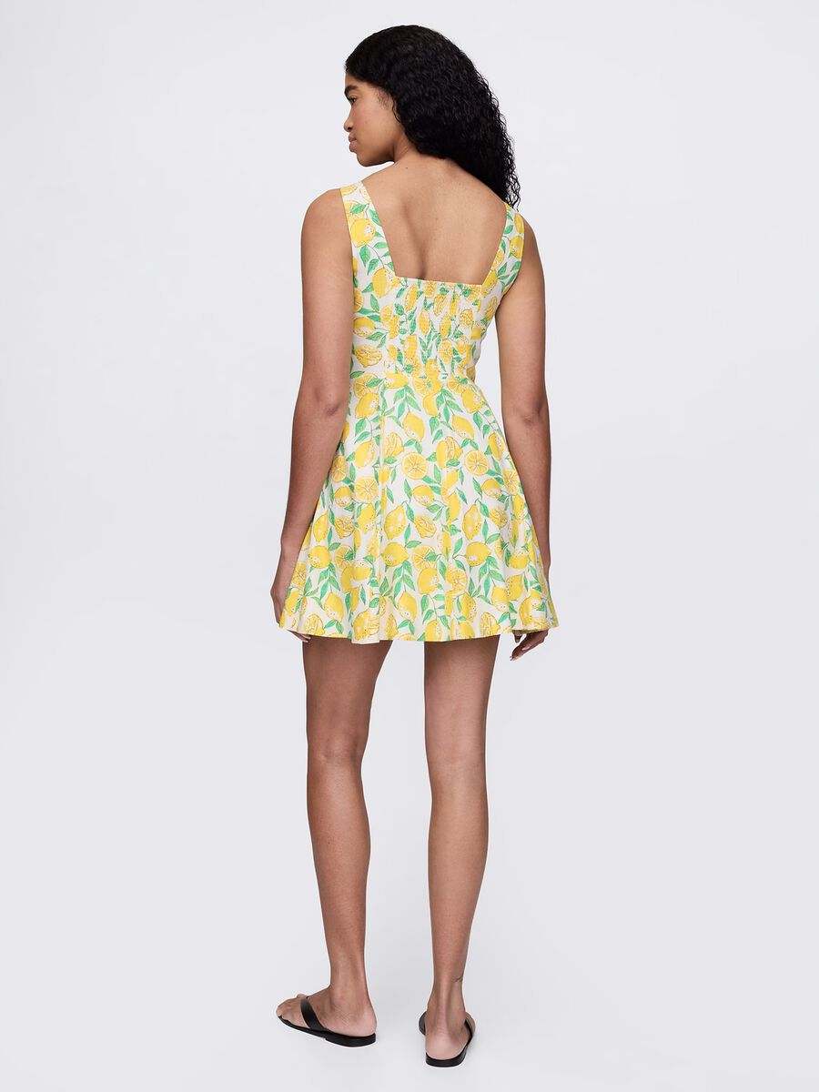 Short multicoloured dress with lemons pattern_1