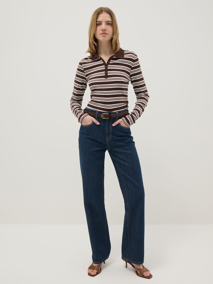 Stretch Cotton Multicolour Striped Polo, Regular Fit_1