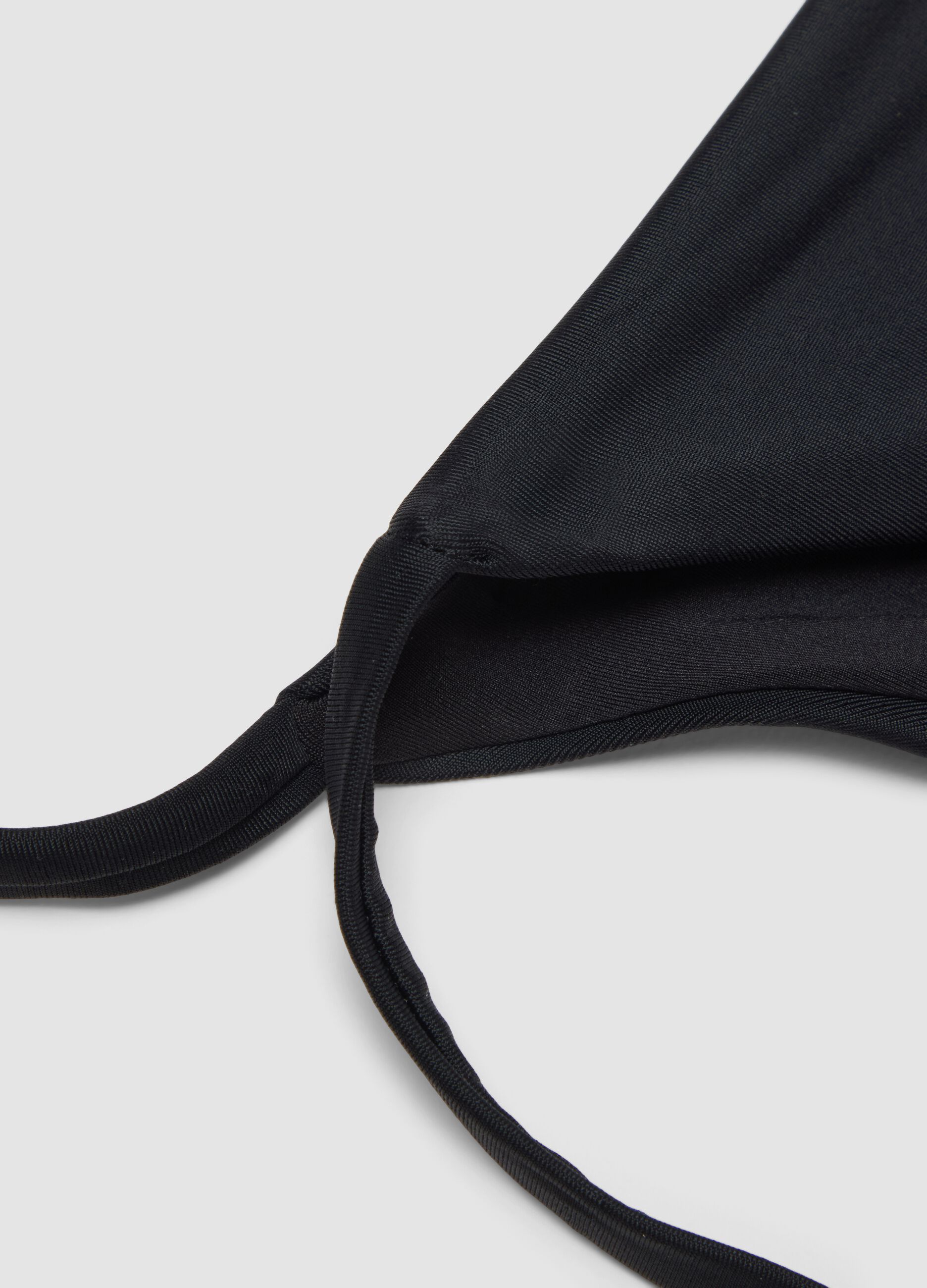 Black stretch-fabric bikini bottoms
