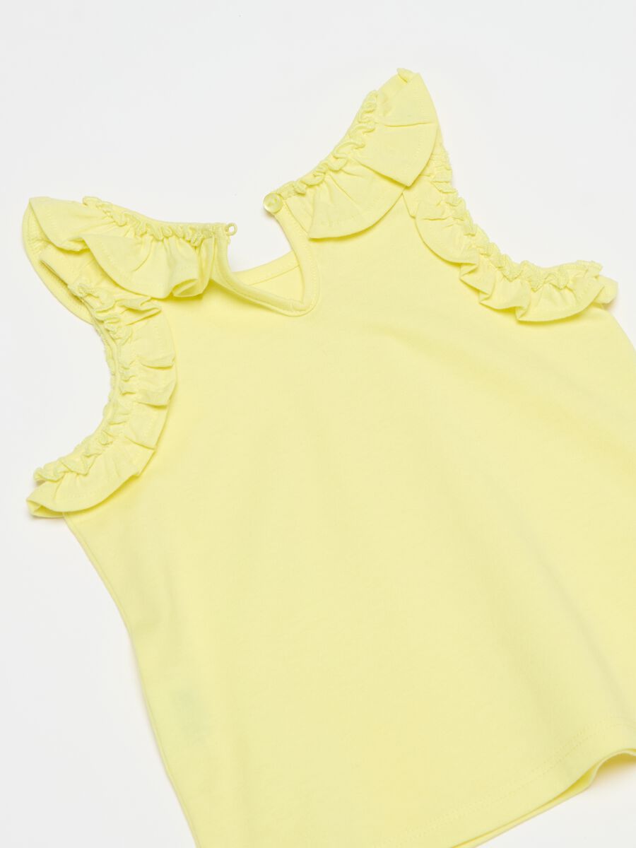 Cotton tank top with frills_2