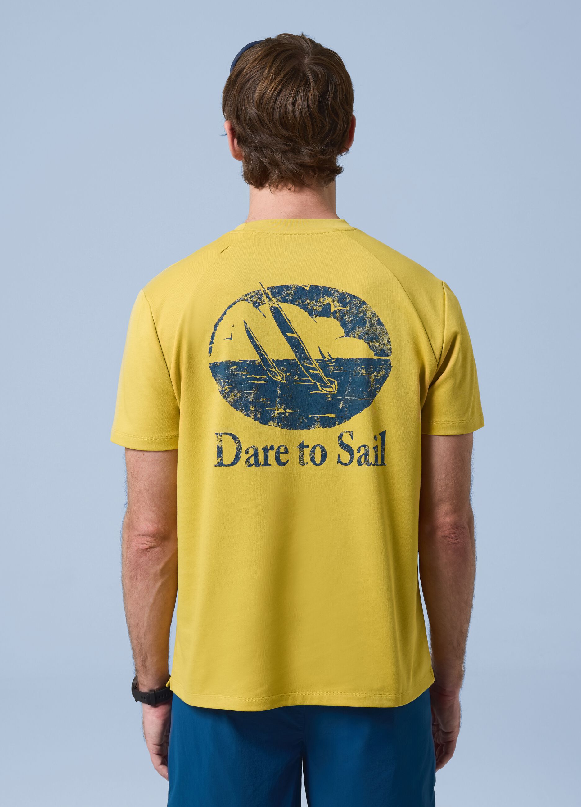 Yellow ALTAVIA SAILING T-shirt in stretch cotton blend