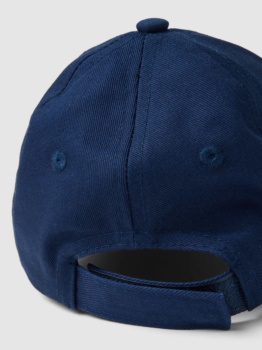 Blue pure cotton toddler hat with motorcycle design_2
