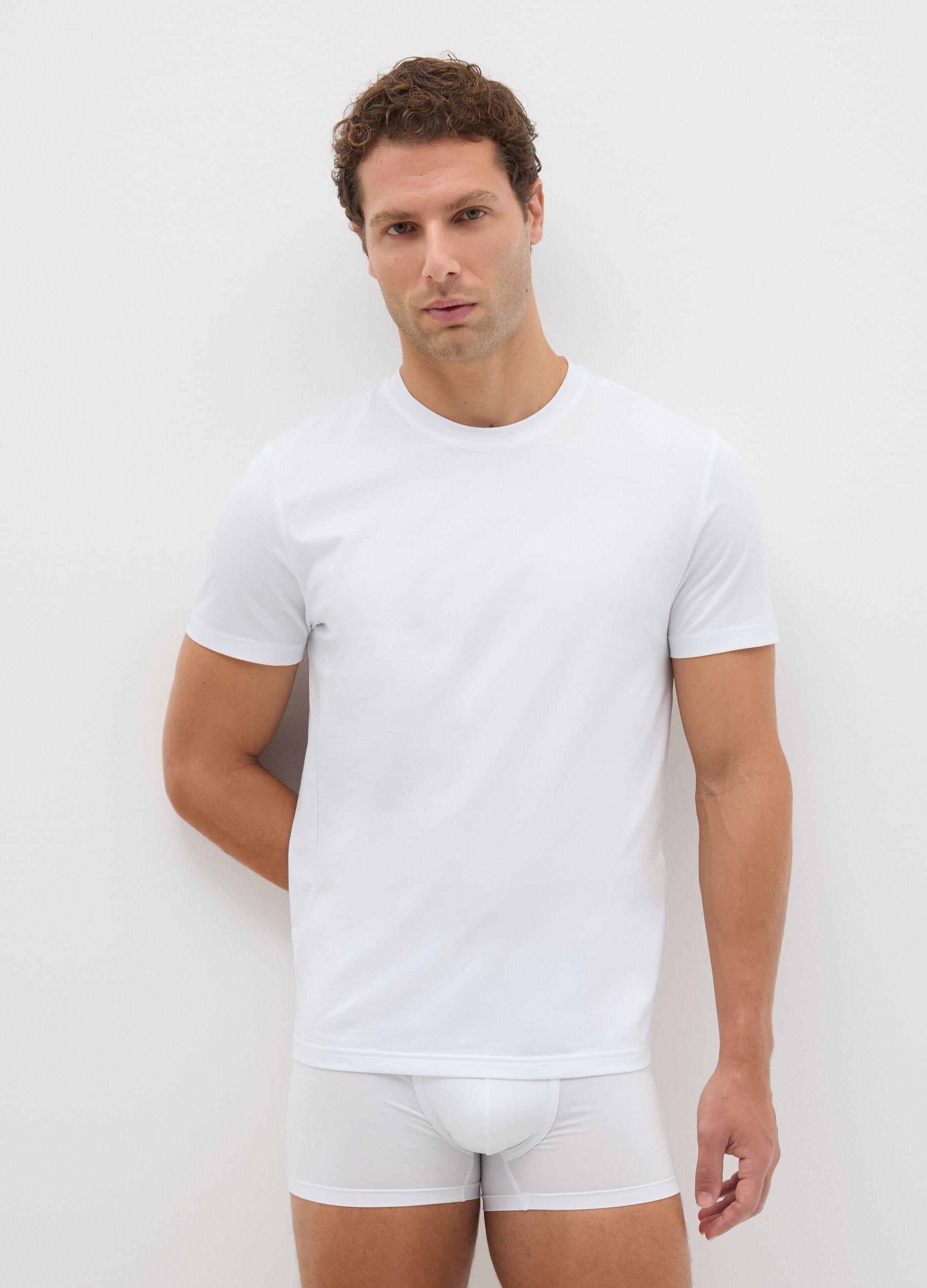 White regular fit pure cotton t-shirt