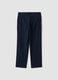 Blue regular-fit formal trousers in stretch cotton_2