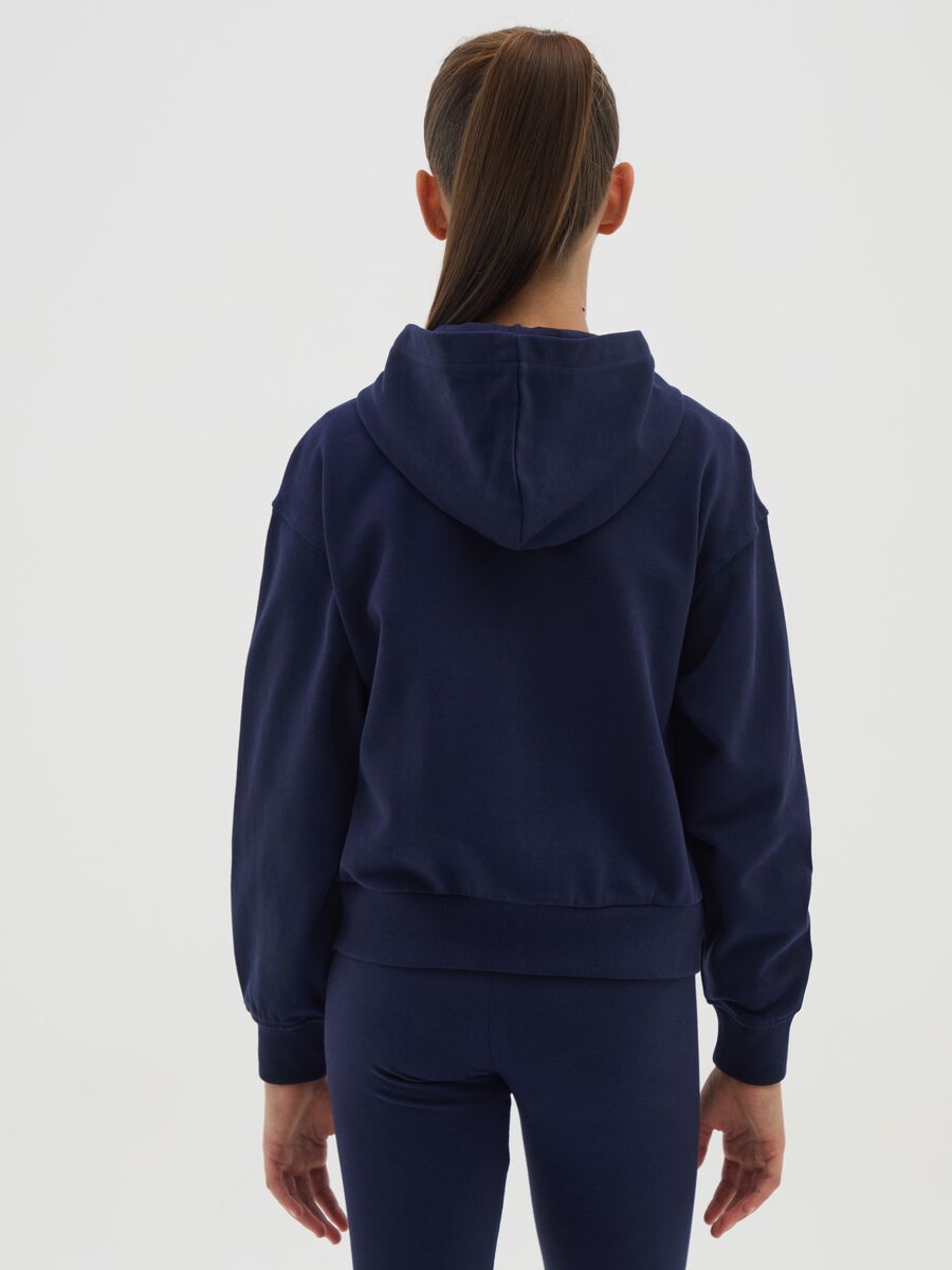Girls' blue regular fit pure cotton sweatshirt_1