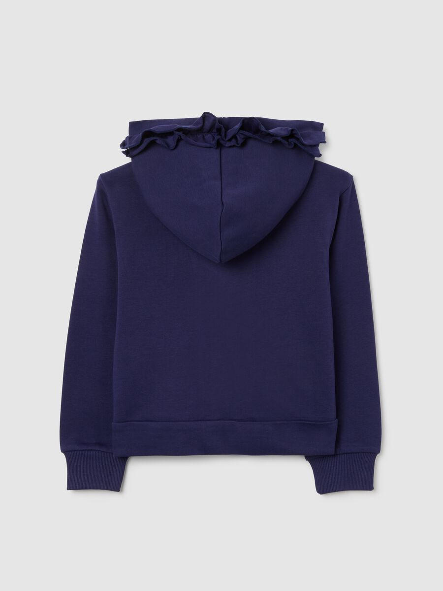 Girls' regular fit purple cotton blend sweatshirt with Frozen print_1