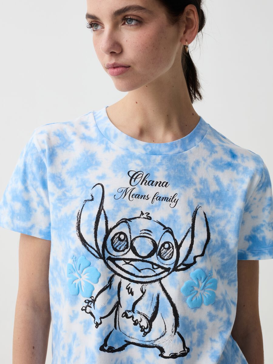 Tie-dye T-shirt with Stitch print_2