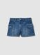 Girls&rsquo; blue denim cargo shorts in stretch cotton, slim fit_0