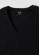 Blue pure cotton V-neck T-shirt_5
