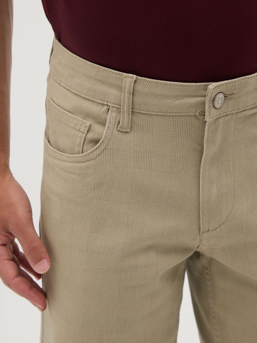 Men's Stretch Cotton Beige Shorts_2