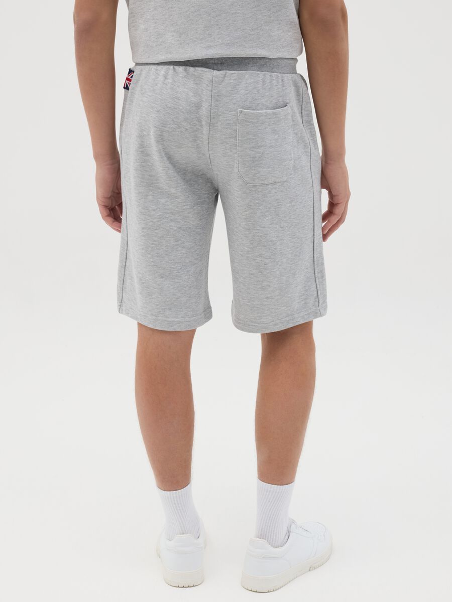 Grey cotton blend sports shorts_3