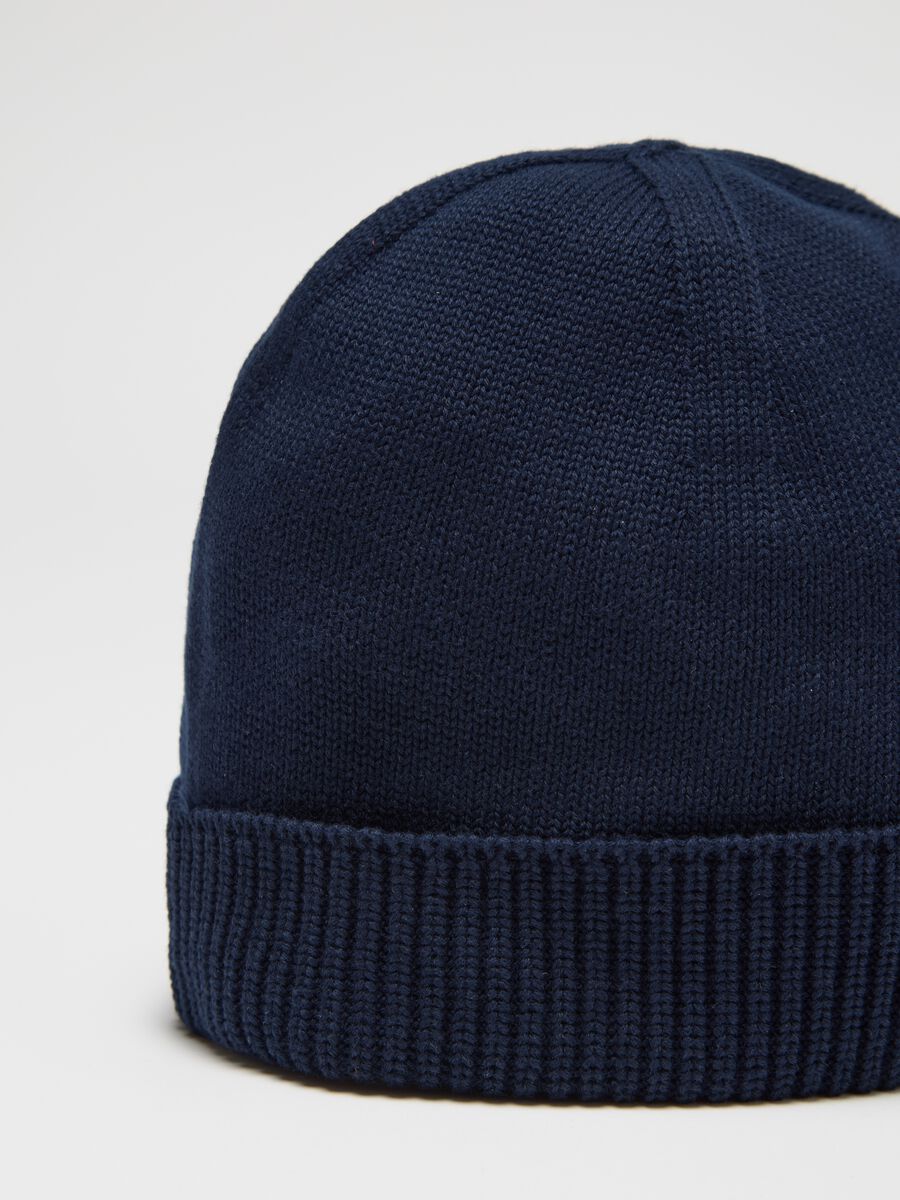 Blue cotton beanie hat_2