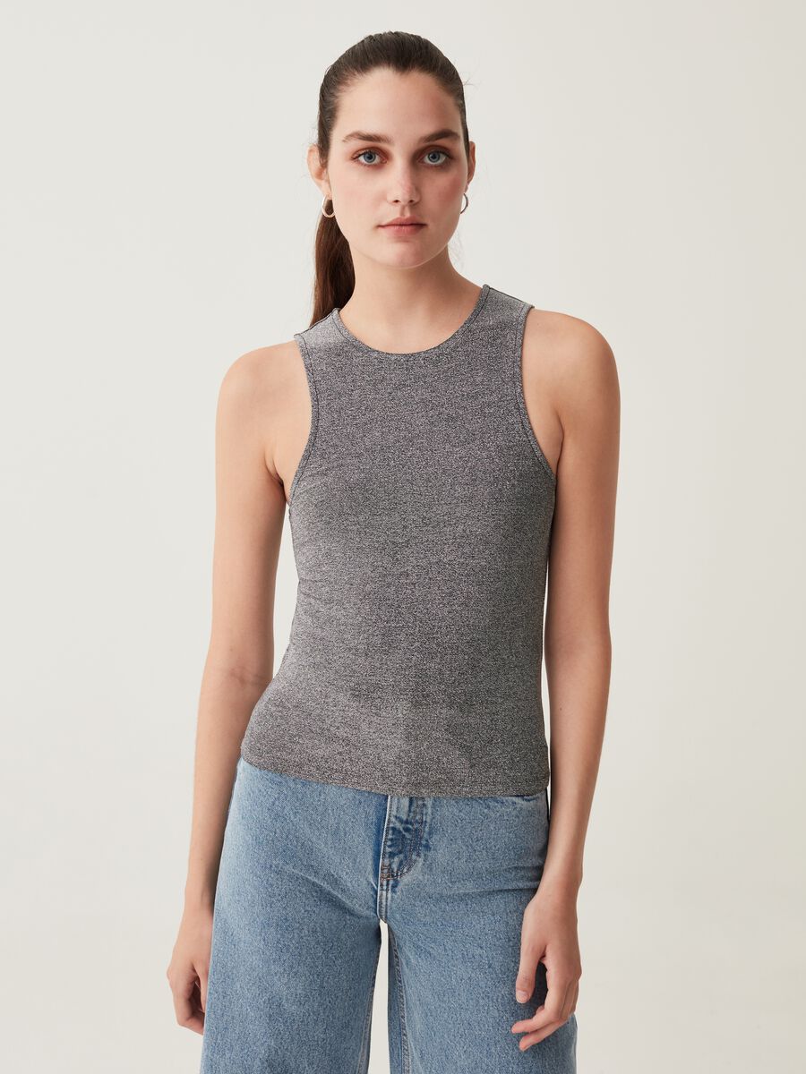 Tank top girocollo in lurex_1