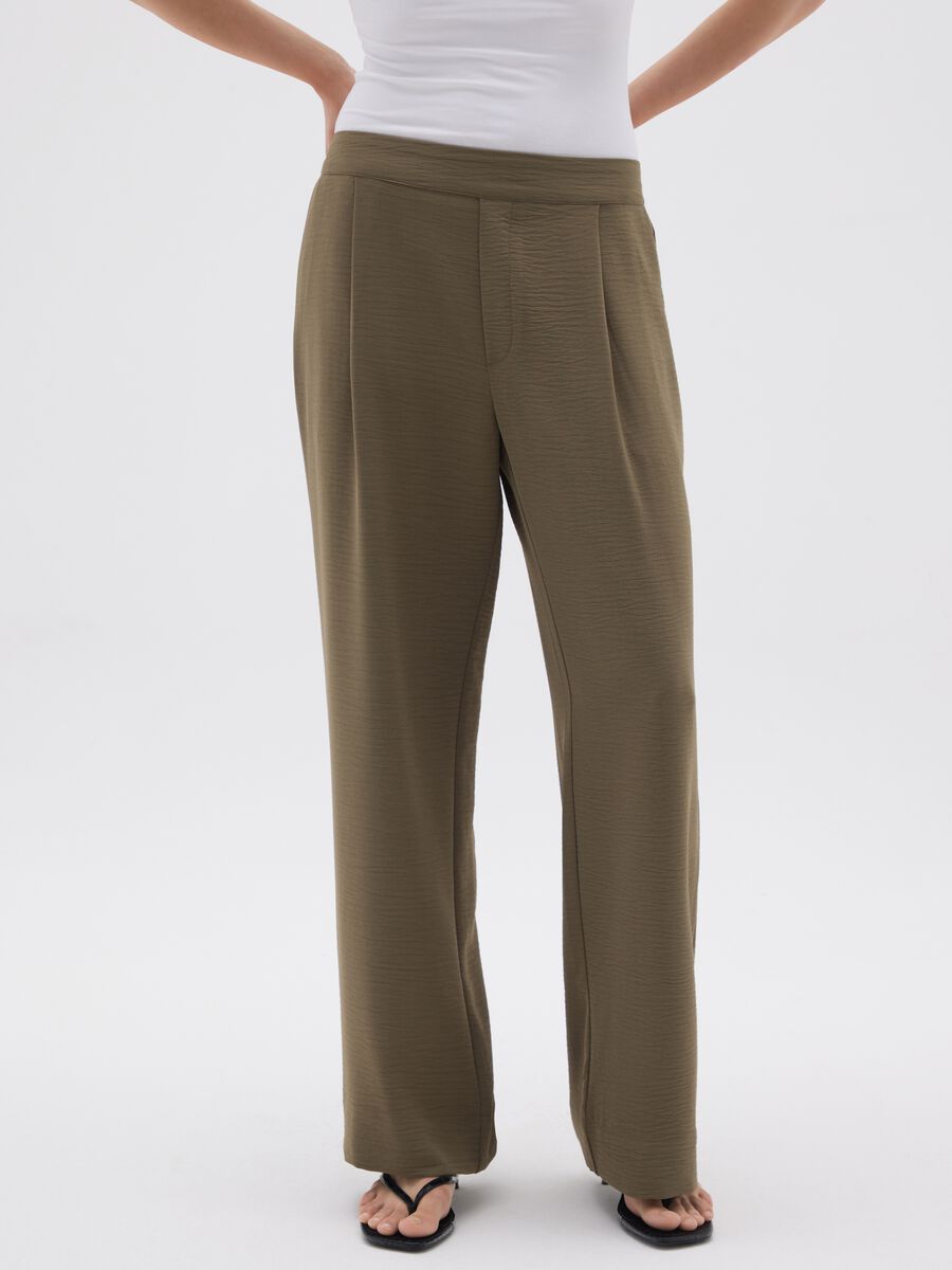 Women's Wide Green Trousers_1