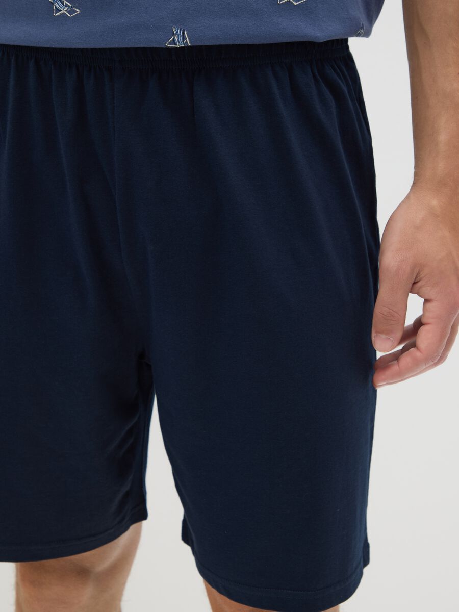 Short-sleeve blue pyjamas with Ovs print_2