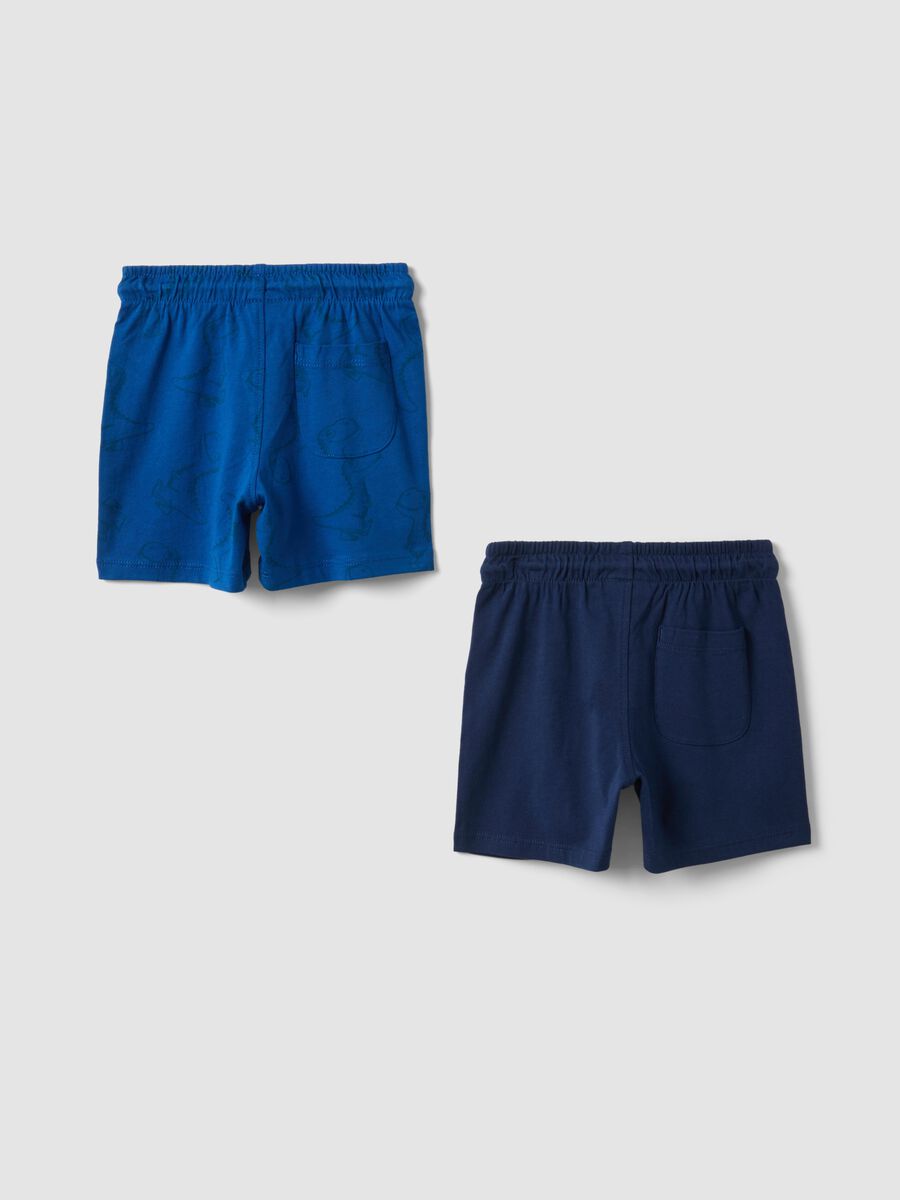Boys&rsquo; pure cotton blue shorts 2-pack, regular fit_1