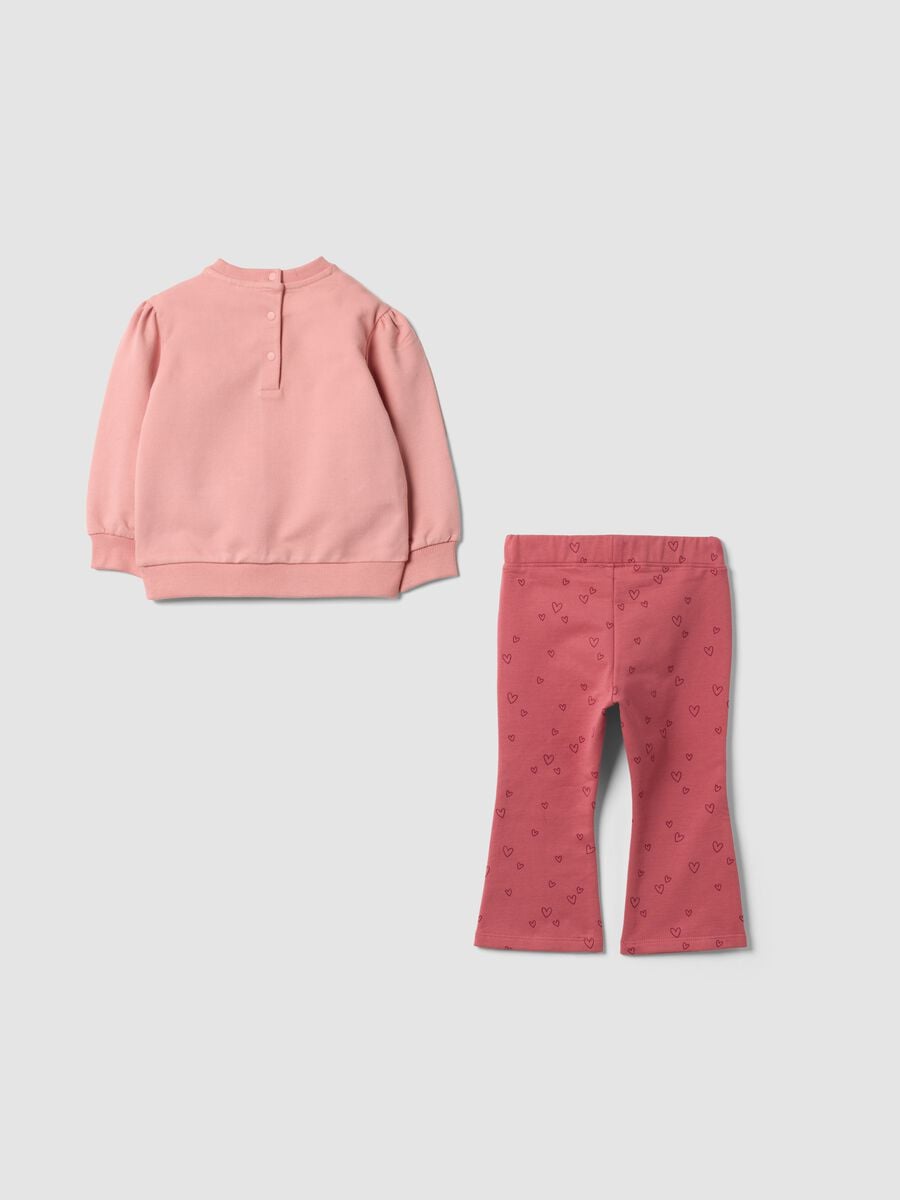 Completo rosa in cotone organico elasticizzato con stampa Aristogatti_1