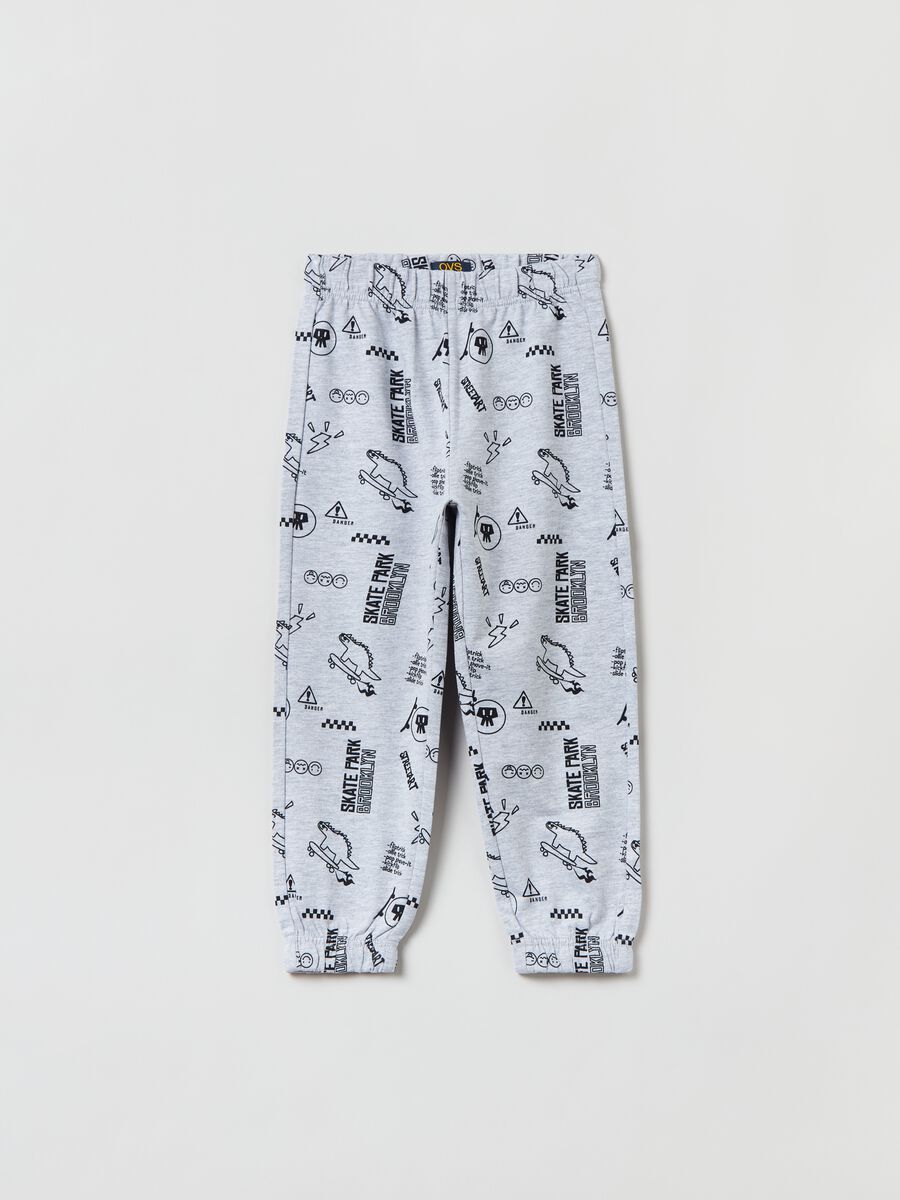 Joggers in felpa con stampa _0