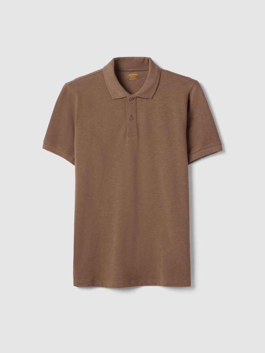 Polo marrone in puro cotone a maniche corte regular fit_4