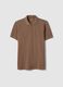 Brown pure cotton short-sleeve regular fit polo_4