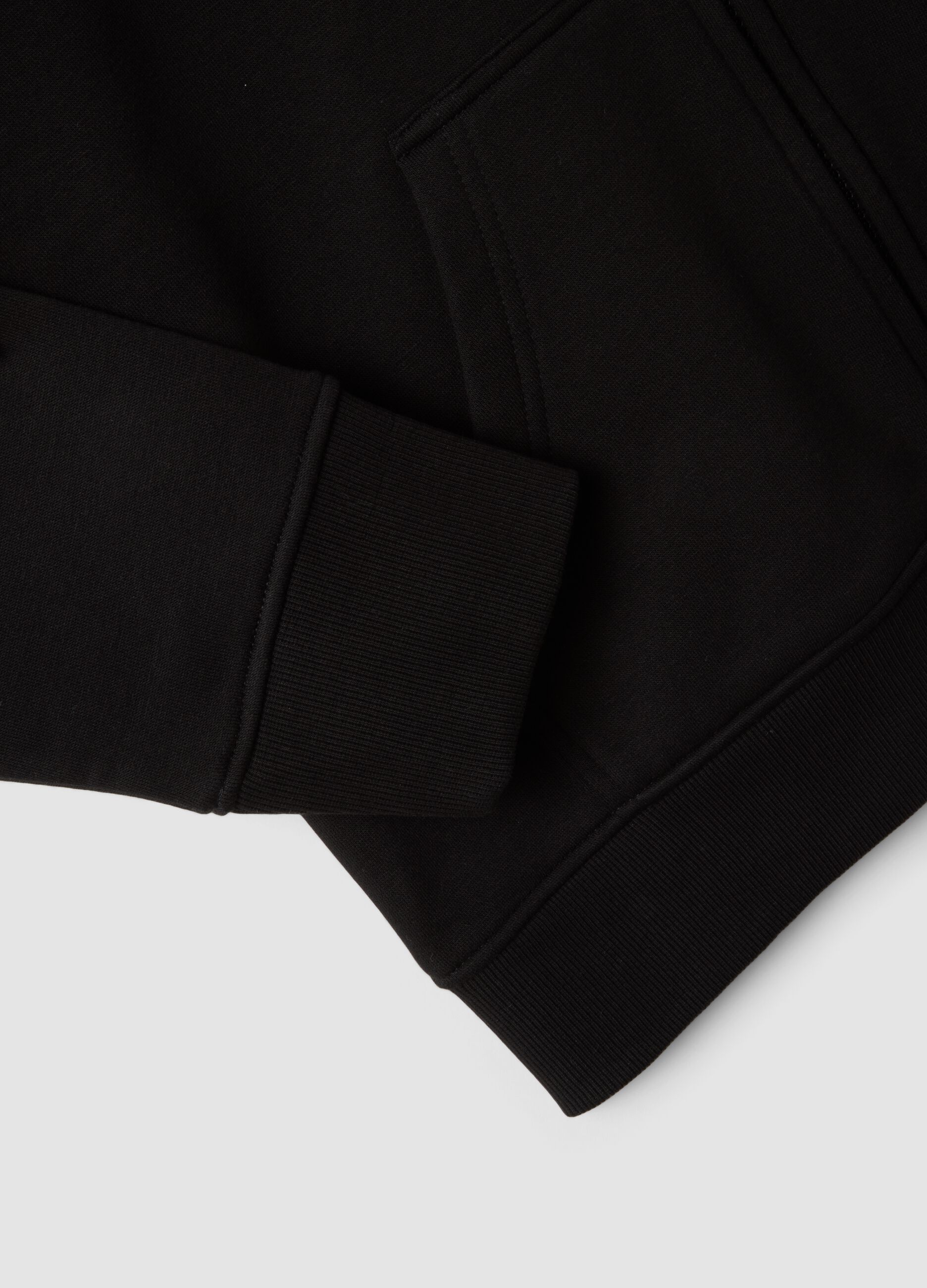 Black cotton-blend regular-fit hoodie