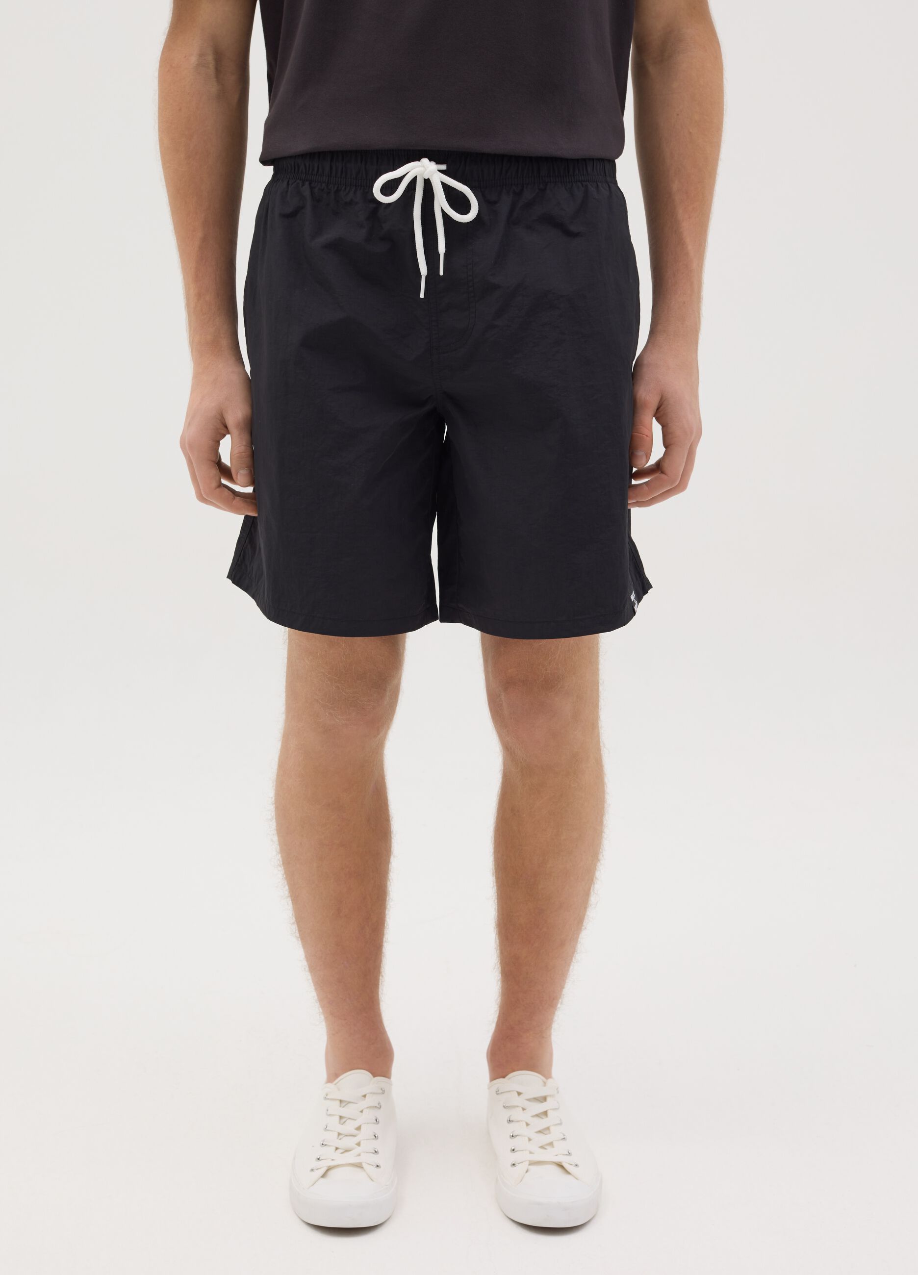 Black swim boxers with waist elastic Milk+Hero