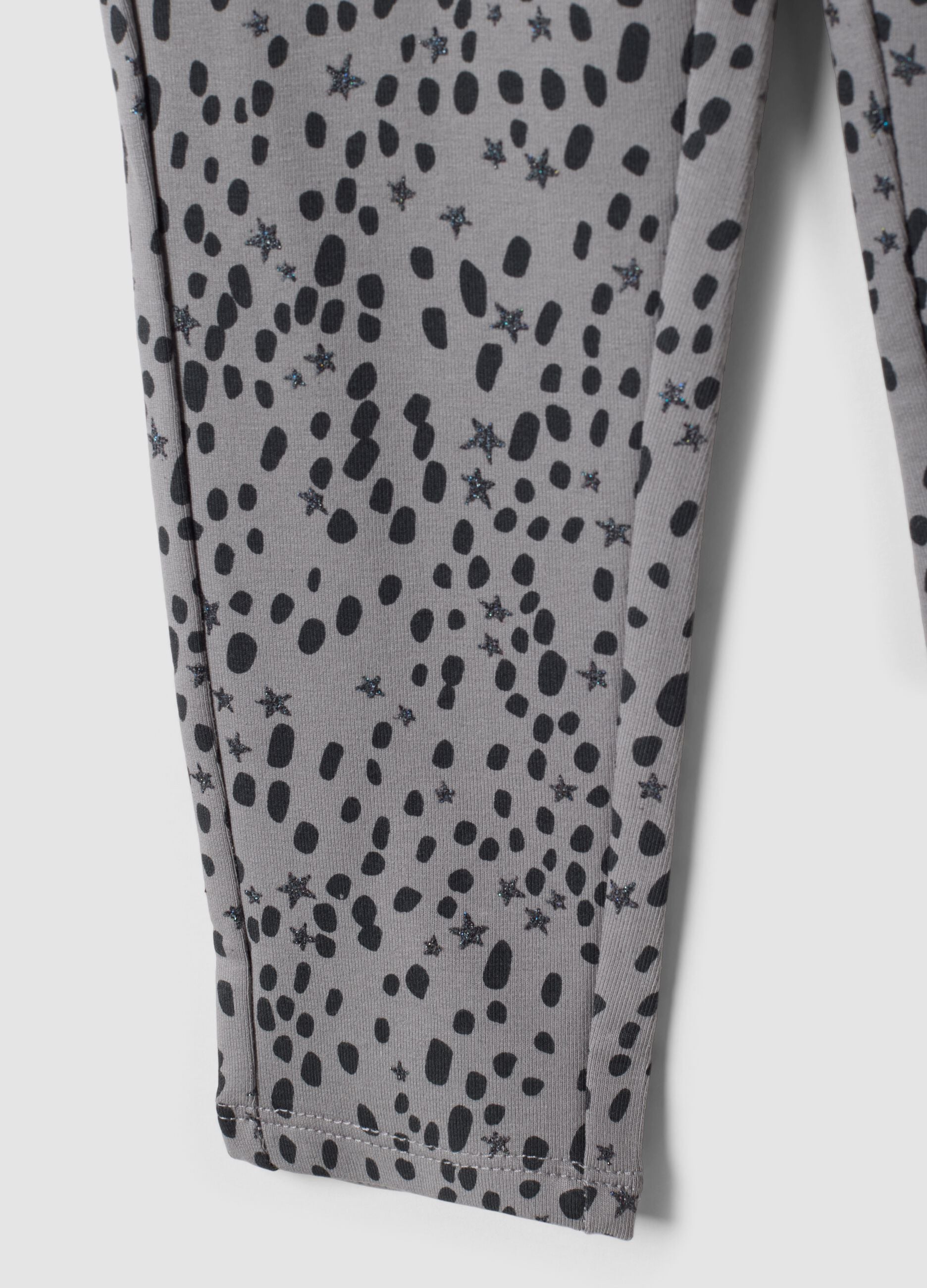 Treggings skinny grigi in cotone organico elasticizzato per bambina